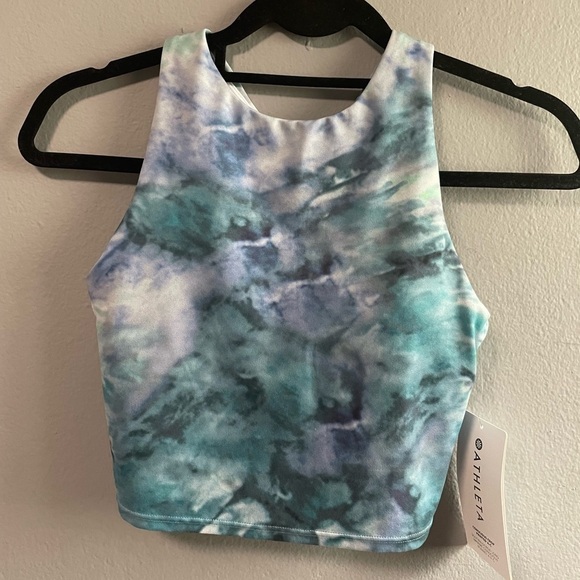 NWT Athleta Conscious Crop Printed A-C
Solarize Chrome Blue Bra. Size X-Small - Picture 3 of 7